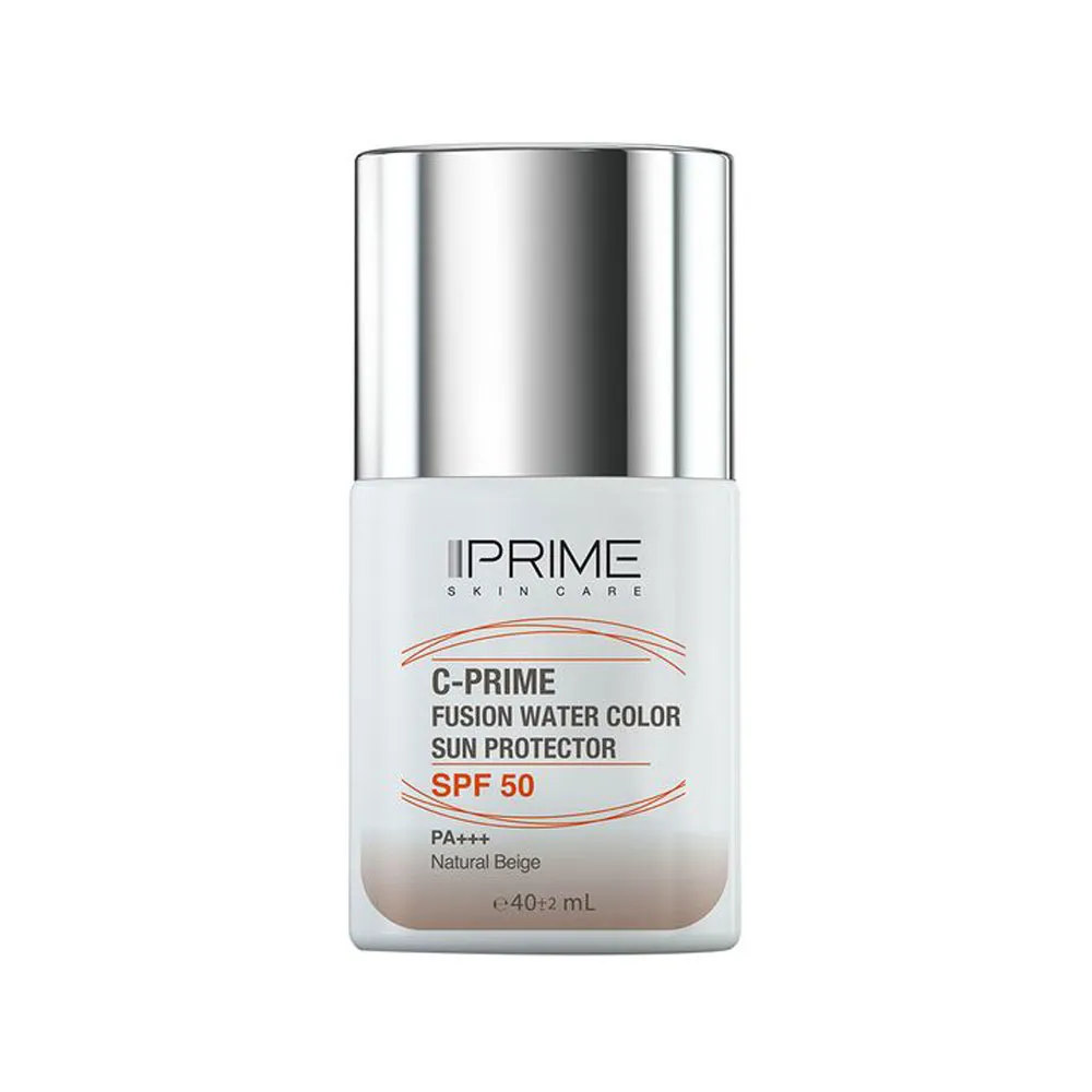 فلوئید ضد آفتاب رنگی SPF50 پرایم حاوی ویتامین C فیوژن واتر بژ طبیعی
