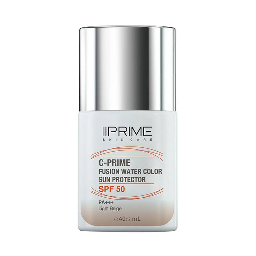 فلوئید ضد آفتاب رنگی SPF50 پرایم حاوی ویتامین C فیوژن واتر بژ روشن