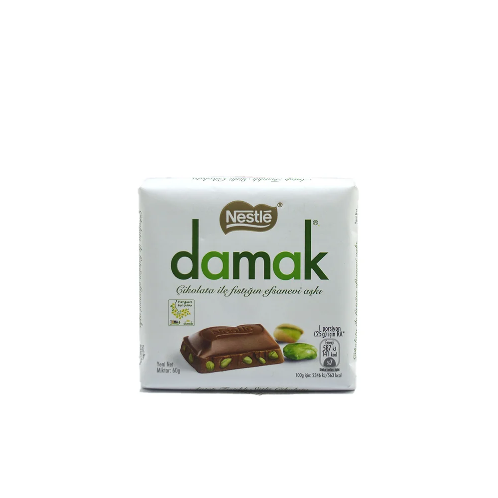شکلات نستله مدل damak دارای مغز پسته حجم 60 گرمی