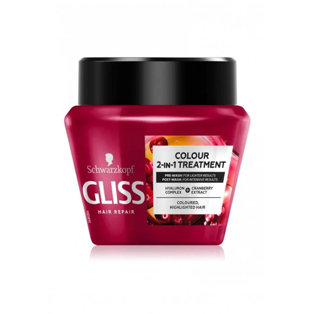 ماسک مو ترمیم کننده گلیس مدل colour 2in1 treatment حجم 300 میلی لیتر