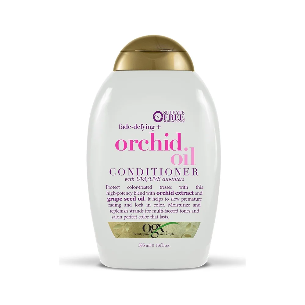 نرم کننده موهای رنگ شده ogx مدل orchid oil حجم 385 میلی لیتر